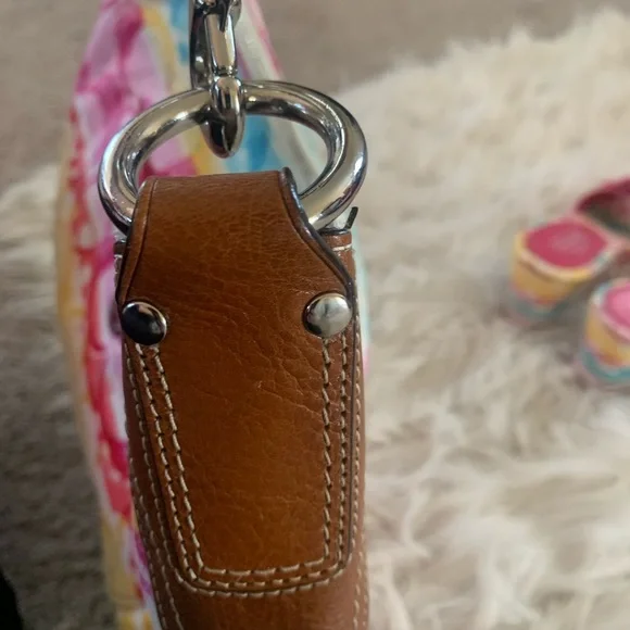 Vintage Coach Hampton Multicolor Pastel Hobo Purse - Picture 4 of 10